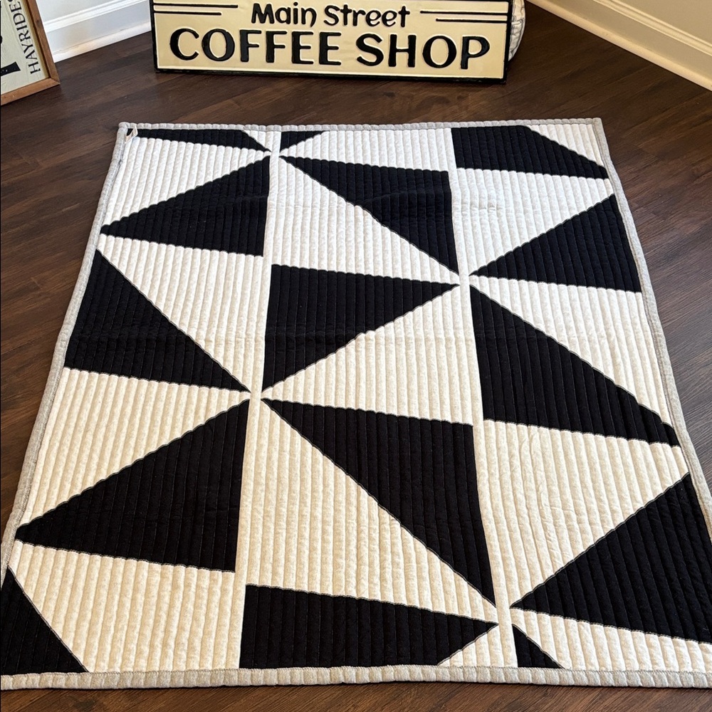 Pillowfort Black and Grey Geometric throw